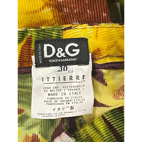 Dolce&Gabbana Brown Sunflowers Print Pants 30 Italy Medium in US Pants D&G - Picture 2 of 7
